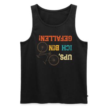 Radler UPS, ICH BIN GEFALLEN Radeln Lustiges - Männer Premium Bio Tank Top - Schwarz - Vorne - Michal (187cm)