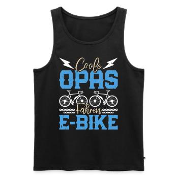E-Bike COOLE OPAS FAHREN E-BIKE Fahrer Lustiges - Männer Premium Bio Tank Top - Schwarz - Vorne - Michal (187cm)