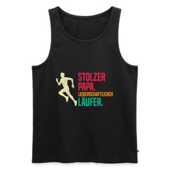 Vater STOLZER PAPA LEIDENSCHAFTLICHER LÄUFER - Männer Premium Bio Tank Top - Schwarz - Vorne - Michal (187cm)