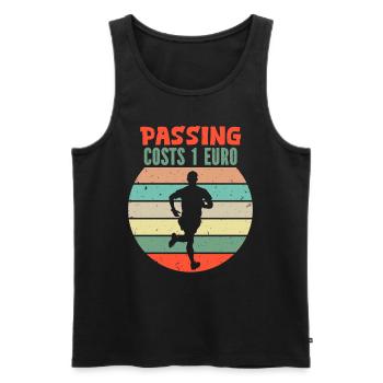Läufer ÜBERHOLEN KOSTET 1 EURO Laufen Lustiges - Männer Premium Bio Tank Top - Schwarz - Vorne - Michal (187cm)