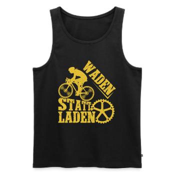 Radfahrer WADEN STATT LADEN Radeln Lustiges - Männer Premium Bio Tank Top - Schwarz - Vorne - Michal (187cm)