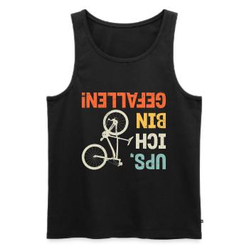 Radfahrer UPS ICH BIN GEFALLEN Radler Lustiges - Männer Premium Bio Tank Top - Schwarz - Vorne - Michal (187cm)