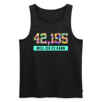 Läufer 42.195 WEIL ICH ES KANN Laufen Lustiges - Männer Premium Bio Tank Top - Schwarz - Vorne - Michal (187cm)