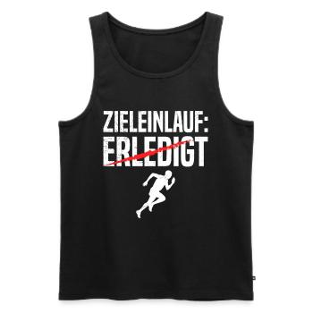 Läufer ZIELEINLAUF ERLEDIGT Laufen Lustiges - Männer Premium Bio Tank Top - Schwarz - Vorne - AI Model Male 178 light (178cm)