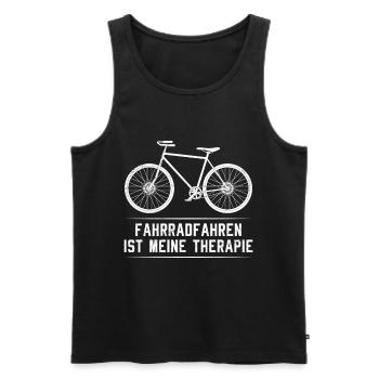 RADFAHREN IST MEINE THERAPIE Radler Lustiges - Männer Premium Bio Tank Top - Schwarz - Vorne - Michal (187cm)