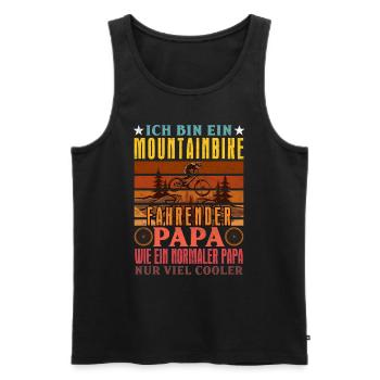 Vater BIN EIN MOUNTAINBIKE FAHRENDER PAPA Lustiges - Männer Premium Bio Tank Top - Schwarz - Vorne - Michal (187cm)