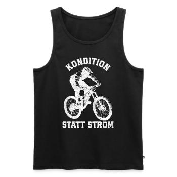 Radler KONDITION STATT STROM Radeln Lustiges - Männer Premium Bio Tank Top - Schwarz - Vorne - AI Model Male 178 light (178cm)