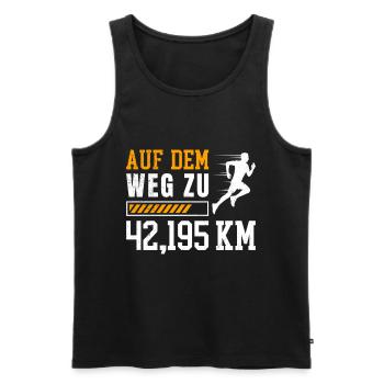 Läufer AUF DEM WEG ZU 42.195 KM Laufen Lustiges - Männer Premium Bio Tank Top - Schwarz - Vorne - AI Model Male 178 light (178cm)