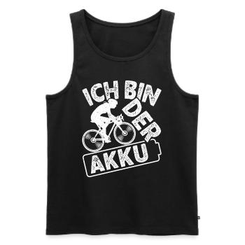 Radfahrer ICH BIN DER AKKU Radeln Lustiges - Männer Premium Bio Tank Top - Schwarz - Vorne - Michal (187cm)