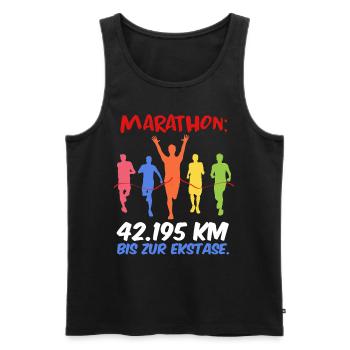 Läufer MARATHON BIS ZUR EKSTASE Laufen Lustig - Männer Premium Bio Tank Top - Schwarz - Vorne - AI Model Male 178 light (178cm)
