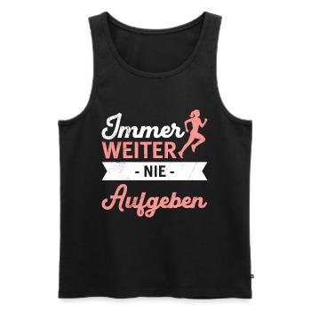 Läuferin IMMER WEITER NIE AUFGEBEN Lustiges - Männer Premium Bio Tank Top - Schwarz - Vorne - AI Model Male 178 light (178cm)