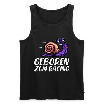 Läufer GEBOREN ZUM RACING Laufen Lustiges - Männer Premium Bio Tank Top - Schwarz - Vorne - Michal (187cm)