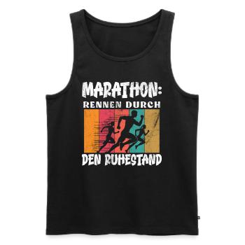 Rentner MARATHON RENNEN DURCH DEN RUHESTAND Lustig - Männer Premium Bio Tank Top - Schwarz - Vorne - AI Model Male 178 light (178cm)