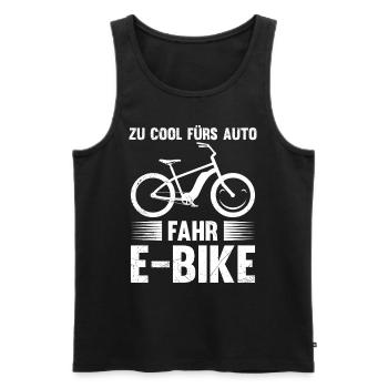 E-Bike ZU COOLS FÜRS AUTO FAHR E-BIKE Lustiges - Männer Premium Bio Tank Top - Schwarz - Vorne - Michal (187cm)