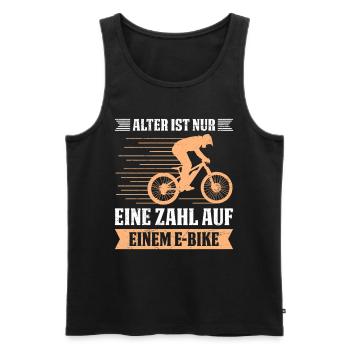 E-Bike ALTER IST NUR EINE ZAHL AUF EINEM E-BIKE - Männer Premium Bio Tank Top - Schwarz - Vorne - AI Model Male 178 light (178cm)