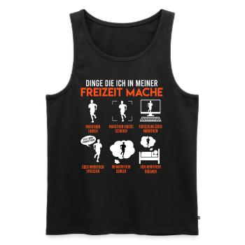 Läufer DINGE DIE ICH IN MEINER FREIZEIT MACHE - Männer Premium Bio Tank Top - Schwarz - Vorne - AI Model Male 178 light (178cm)