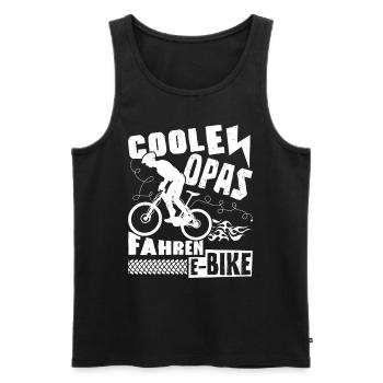 E-Bike COOLE OPAS FAHREN E-BIKE Fahrer Lustiges - Männer Premium Bio Tank Top - Schwarz - Vorne - Michal (187cm)