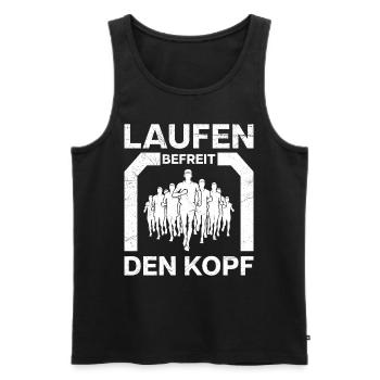 LAUFEN BEFREIT DEN KOPF Läufer Lustiges - Männer Premium Bio Tank Top - Schwarz - Vorne - AI Model Male 178 light (178cm)