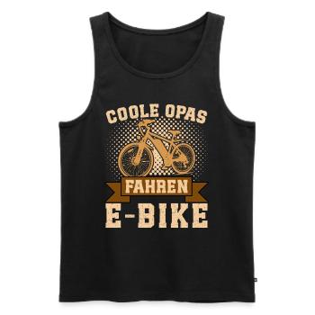 E-Biker COOLE OPAS FAHREN E-BIKE Lustiges - Männer Premium Bio Tank Top - Schwarz - Vorne - Michal (187cm)