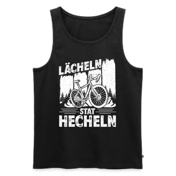 Elektro Fahrrad LÄCHELN STATT HECHELN Lustiges - Männer Premium Bio Tank Top - Schwarz - Vorne - AI Model Male 178 light (178cm)