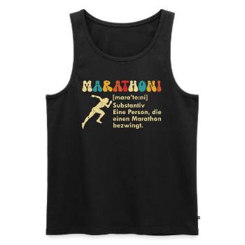 Läufer MARATHONER MARATHONI Lustiges - Männer Premium Bio Tank Top - Schwarz - Vorne - AI Model Male 178 light (178cm)
