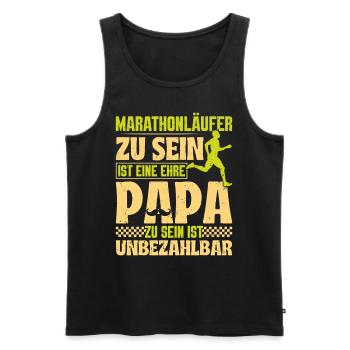 Papa MARATHON LÄUFER ZU SEIN EINE EHRE Lustiges - Männer Premium Bio Tank Top - Schwarz - Vorne - Michal (187cm)