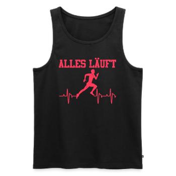 Läufer ALLES LÄUFT Laufen Marathon Lustiges - Männer Premium Bio Tank Top - Schwarz - Vorne - AI Model Male 178 light (178cm)