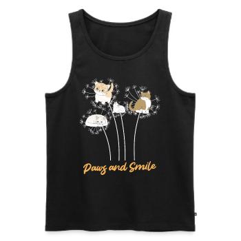 Tierliebhaber PFOTEN UND LÄCHELN Lustiges - Männer Premium Bio Tank Top - Schwarz - Vorne - Michal (187cm)