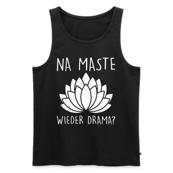 Yogi NA MASTE WIEDER DRAMA Lustiges - Männer Premium Bio Tank Top - Schwarz - Vorne - AI Model Male 178 light (178cm)