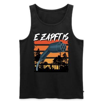 Hybrid Auto E ZAPFT IS Elektroauto Lustig - Männer Premium Bio Tank Top - Schwarz - Vorne - AI Model Male 178 light (178cm)