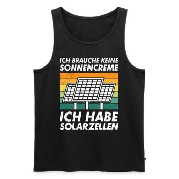 Solar BRAUCHE KEINE SONNENCREME HABE SOLARZELLEN - Männer Premium Bio Tank Top - Schwarz - Vorne - AI Model Male 178 light (178cm)