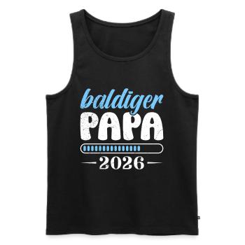 BALD PAPA 2026 Vaterschaft Lustiges - Männer Premium Bio Tank Top - Schwarz - Vorne - AI Model Male 178 light (178cm)