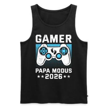 GAMER PAPA MODUS 2026 Vaterschaft Lustig - Männer Premium Bio Tank Top - Schwarz - Vorne - AI Model Male 178 light (178cm)