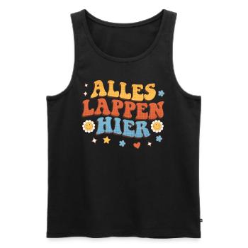 Malle ALLES LAPPEN HIER Retro Lustig - Männer Premium Bio Tank Top - Schwarz - Vorne - Michal (187cm)