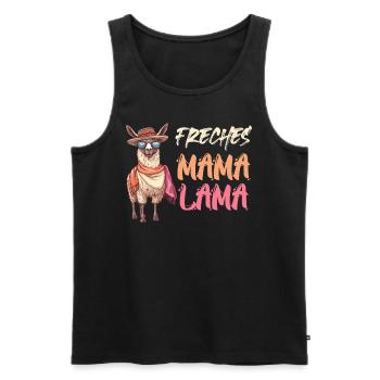 Werdende Mutter FRECHES MAMA LAMA Lustig - Männer Premium Bio Tank Top - Schwarz - Vorne - Michal (187cm)