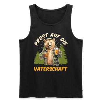 Bald Papa PROST AUF DIE VATERSCHAFT Lustig - Männer Premium Bio Tank Top - Schwarz - Vorne - AI Model Male 178 light (178cm)
