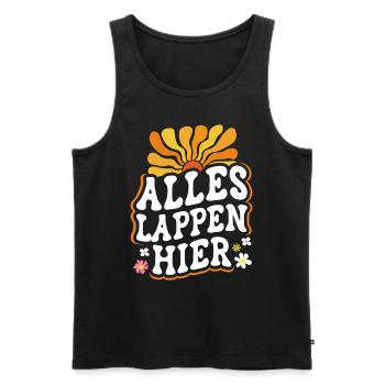 Malle ALLES LAPPEN HIER Retro Lustig - Männer Premium Bio Tank Top - Schwarz - Vorne - Michal (187cm)