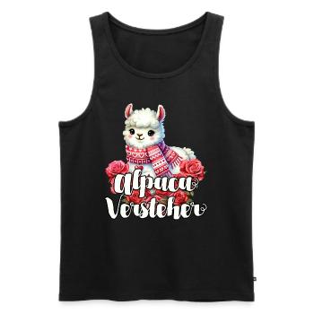 Alpaka Fan ALPAKA VERSTEHER Retro Lustig - Männer Premium Bio Tank Top - Schwarz - Vorne - Michal (187cm)