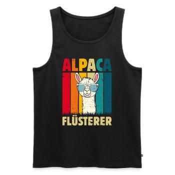 Alpaka Fan ALPAKA FLÜSTERER Lama Lustiges - Männer Premium Bio Tank Top - Schwarz - Vorne - Michal (187cm)