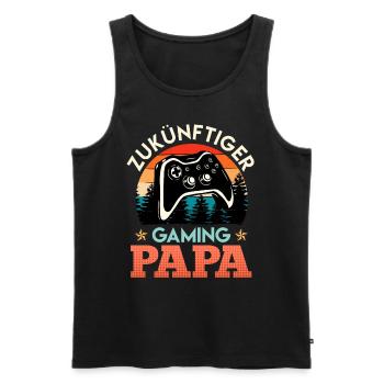 Bald Papa ZUKÜNFTIGER GAMER PAPA LUSTIG - Männer Premium Bio Tank Top - Schwarz - Vorne - AI Model Male 178 light (178cm)