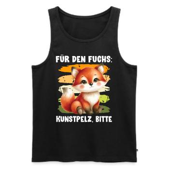 Tierschutz FÜR DEN FUCHS KUNSTPELZ BITTE Lustig - Männer Premium Bio Tank Top - Schwarz - Vorne - Michal (187cm)