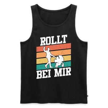Werdender Vater ROLLT BEI MIR Lustiges - Männer Premium Bio Tank Top - Schwarz - Vorne - AI Model Male 178 light (178cm)