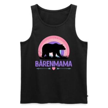 Werdende Mutter BÄRENMAMA Lustiges - Männer Premium Bio Tank Top - Schwarz - Vorne - Michal (187cm)