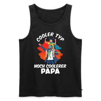 Werdender Vater COOLER TYP COOLERER PAPA - Männer Premium Bio Tank Top - Schwarz - Vorne - Michal (187cm)