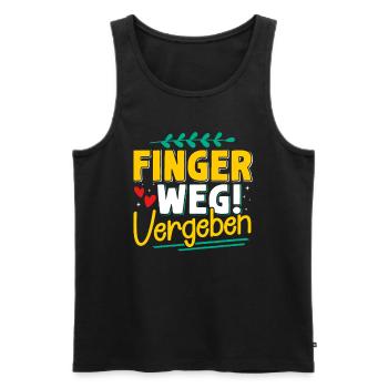 Malle FINGER WEG VERGEBEN Lustiges - Männer Premium Bio Tank Top - Schwarz - Vorne - Michal (187cm)
