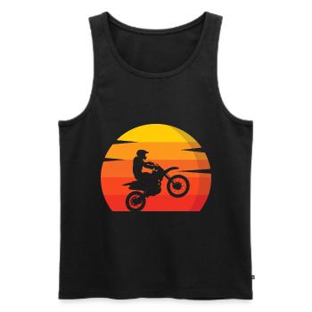 Motocross MX Supercross Enduro Dirt Bike - Débardeur bio Premium Homme - noir - Devant - Michal (187cm)