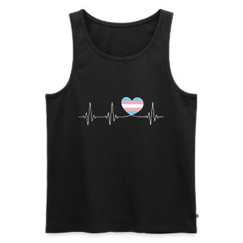 Transgender Herzschlag Pride Month CSD - Männer Premium Bio Tank Top - Schwarz - Vorne - AI Model Male 178 light (178cm)