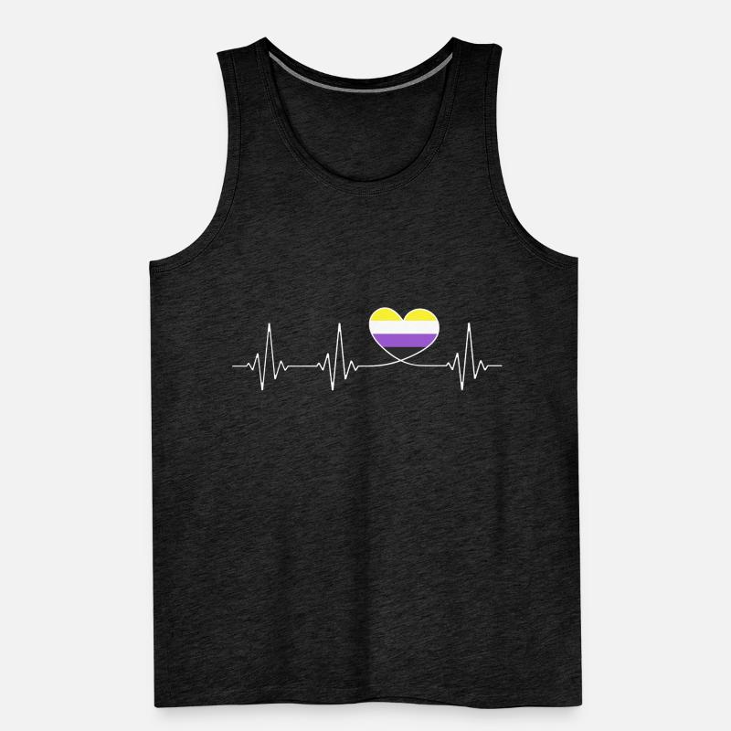 Non Binary Heartbeat Non Binary Pride Month CSD Men's Premium Organic Tank Top