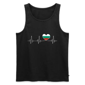 Herzschlag Bulgarien Heimatliebe Flagge Bulgare - Männer Premium Bio Tank Top - Schwarz - Vorne - AI Model Male 178 light (178cm)