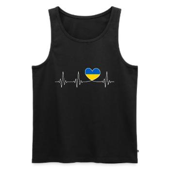 Cœur Ukraine Amour de la patrie fier drapeau ukrainien - Débardeur bio Premium Homme - noir - Devant - Michal (187cm)